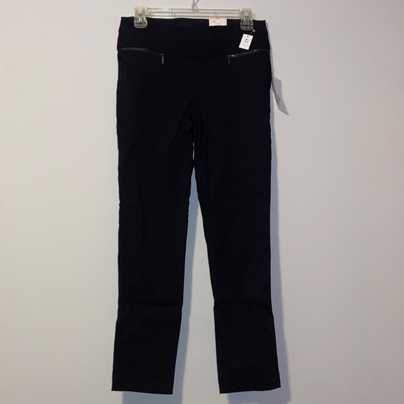 NWT Candies Womens Medium Audrey Fit Pull On Elastic waist Black Dress Pants - Picture 2 of 6